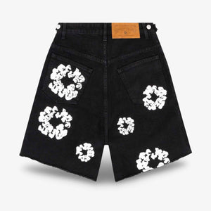Denim Tears Jean Shorts 'The Cotton Wreath' Black image 2