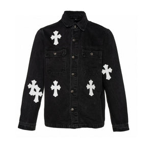 CH CROSS LEATHER PATCH DENIM WORK SHIRT JACKET image 0