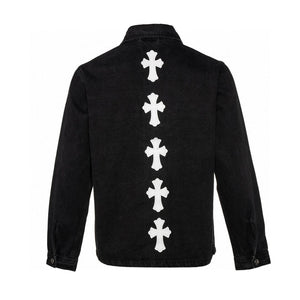 CH CROSS LEATHER PATCH DENIM WORK SHIRT JACKET image 1