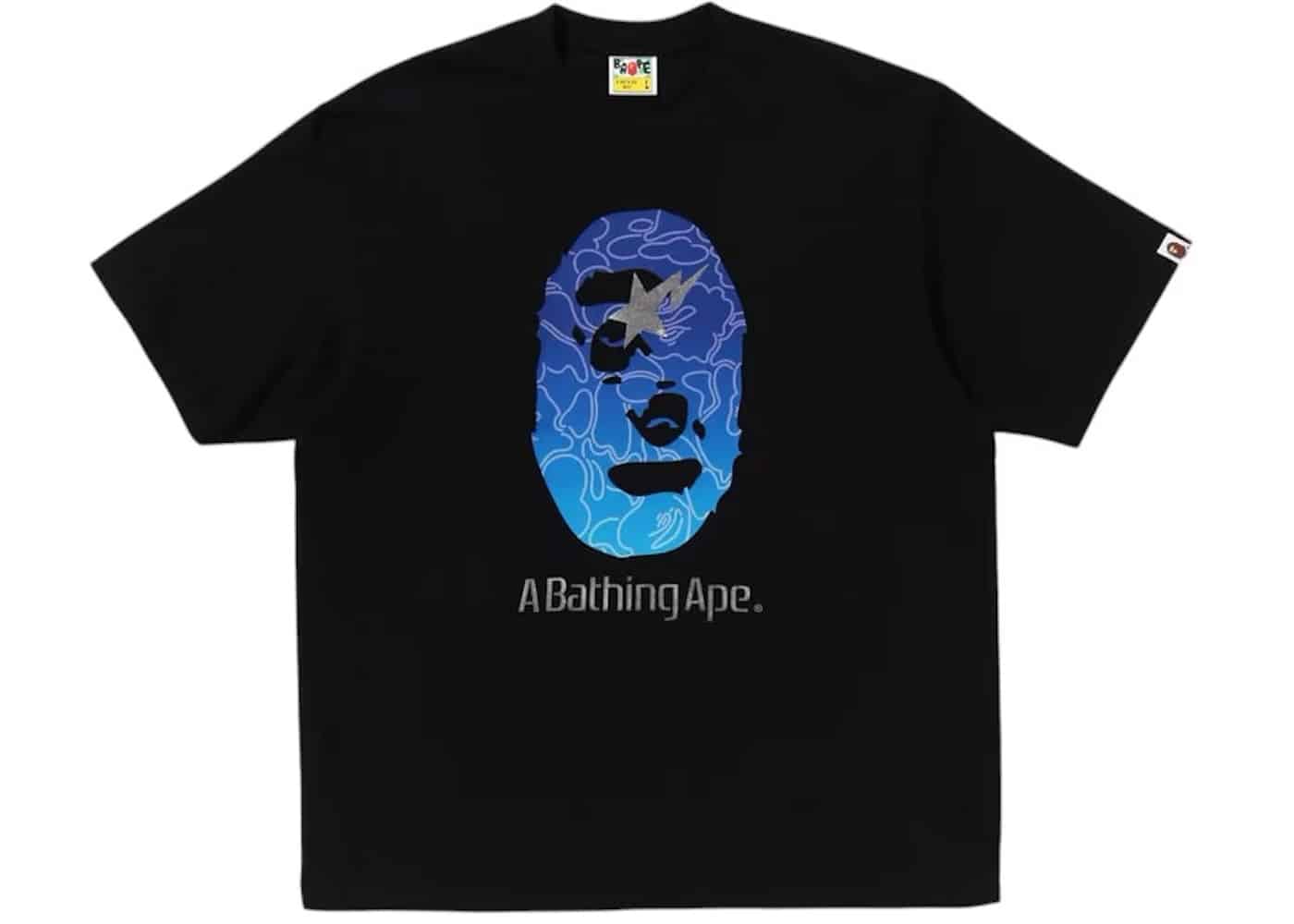BAPE Line Camo Ape Head Relaxed Fit TeeBlack image 0