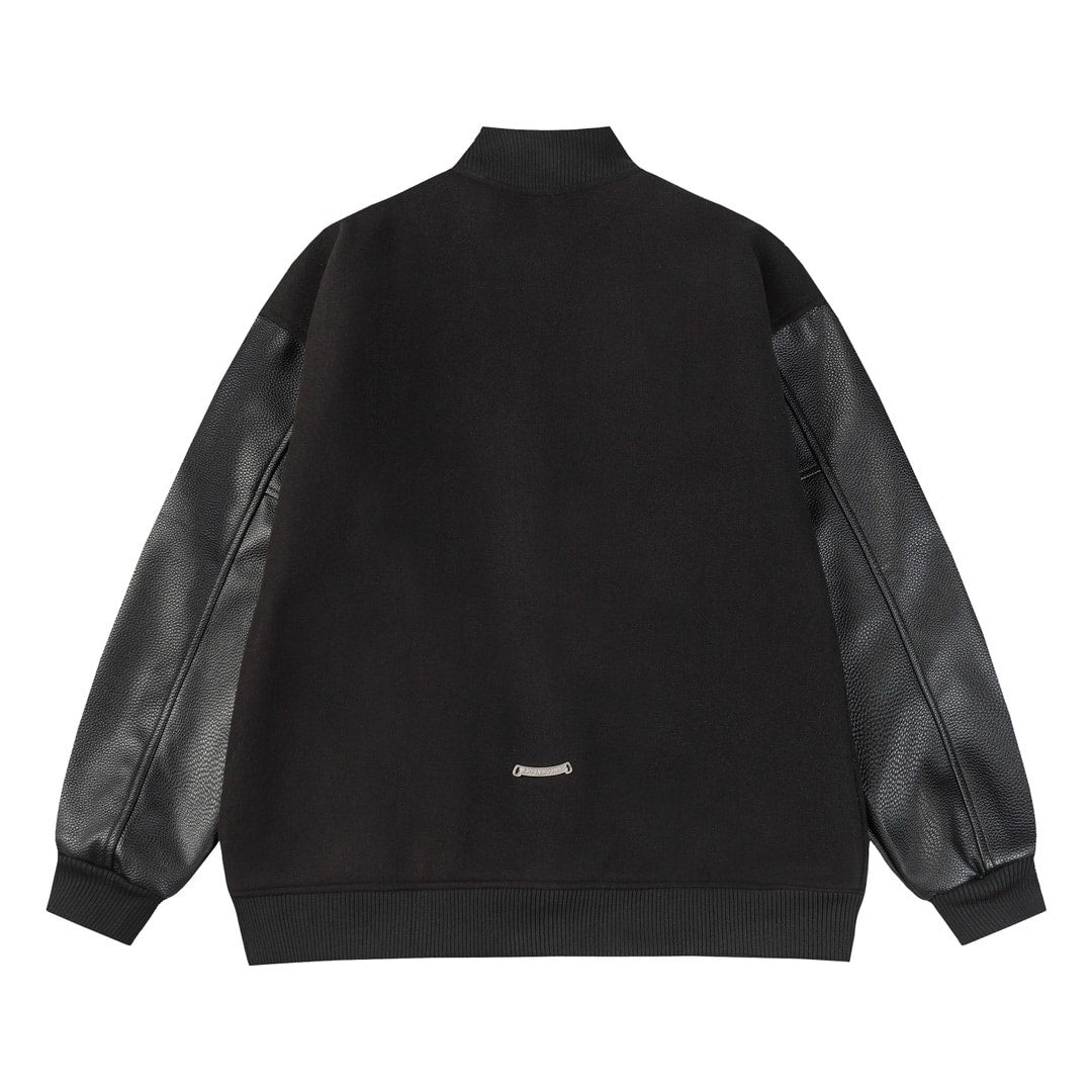 CHROME HEARTS Leather Patched Varsity Jacket image 1