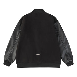 CHROME HEARTS Leather Patched Varsity Jacket image 1