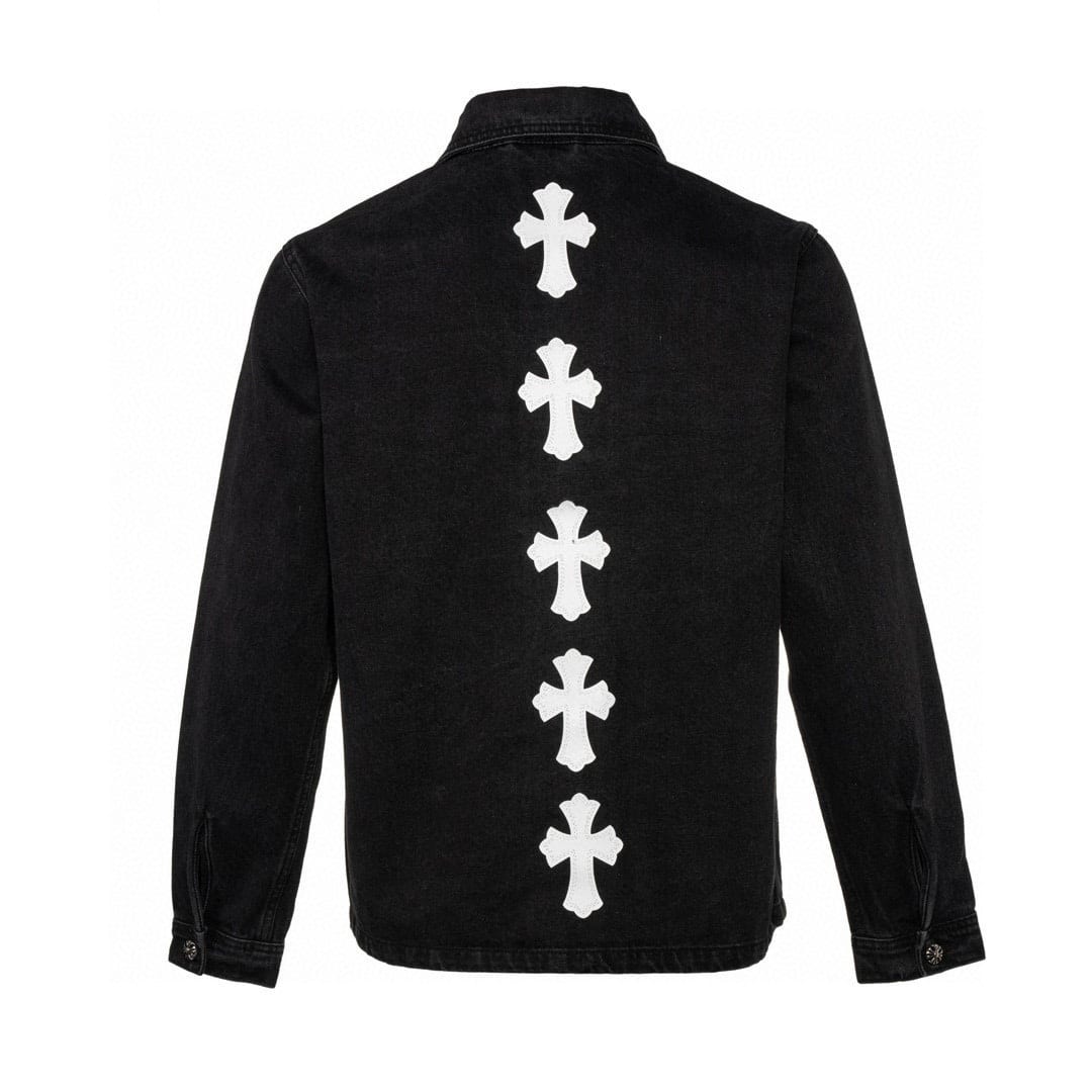 CH CROSS LEATHER PATCH DENIM WORK SHIRT JACKET image 1