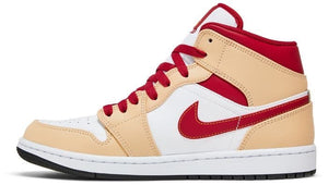 Air Jordan 1 Mid 'Light Curry Cardinal Red image 1