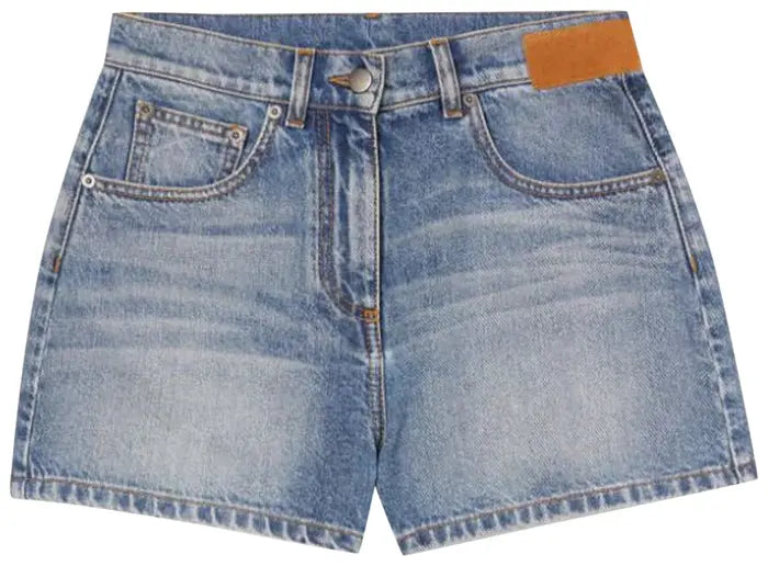 Palm Angels Star Denim Shorts Blue/Brown