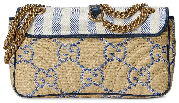 Gucci Marmont Matelassé Shoulder Bag Beige/Blue