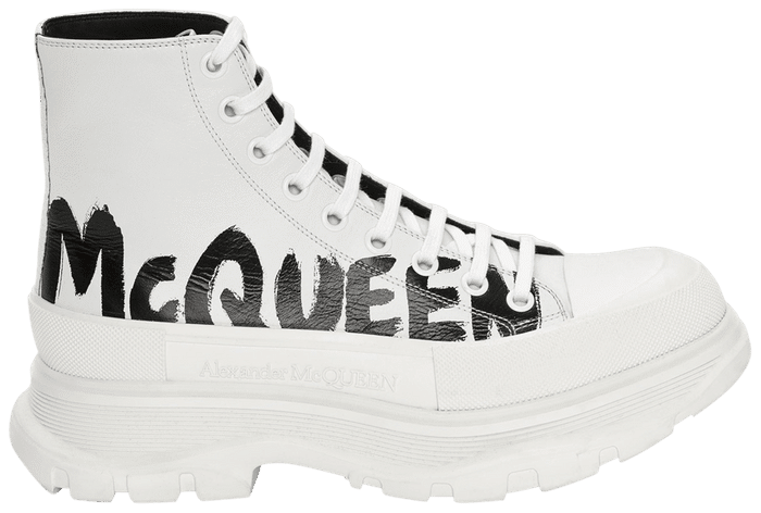 Alexander McQueen Tread Slick Boot 'Graffiti Logo - White' image 0