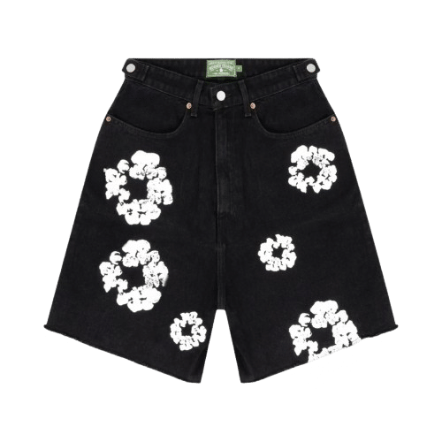 Denim Tears Jean Shorts 'The Cotton Wreath' Black image 0