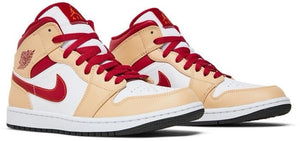 Air Jordan 1 Mid 'Light Curry Cardinal Red image 2