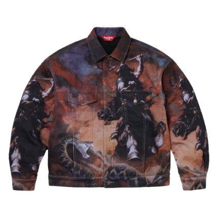 Supreme x Frank Frazetta Faux Shearling Lined Trucker Jacket Multi-Color