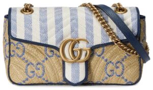 Gucci Marmont Matelassé Shoulder Bag Beige/Blue